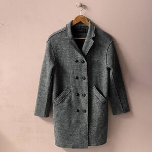 Zara Gray Wool Blend Button Front Jacket Size S GUC